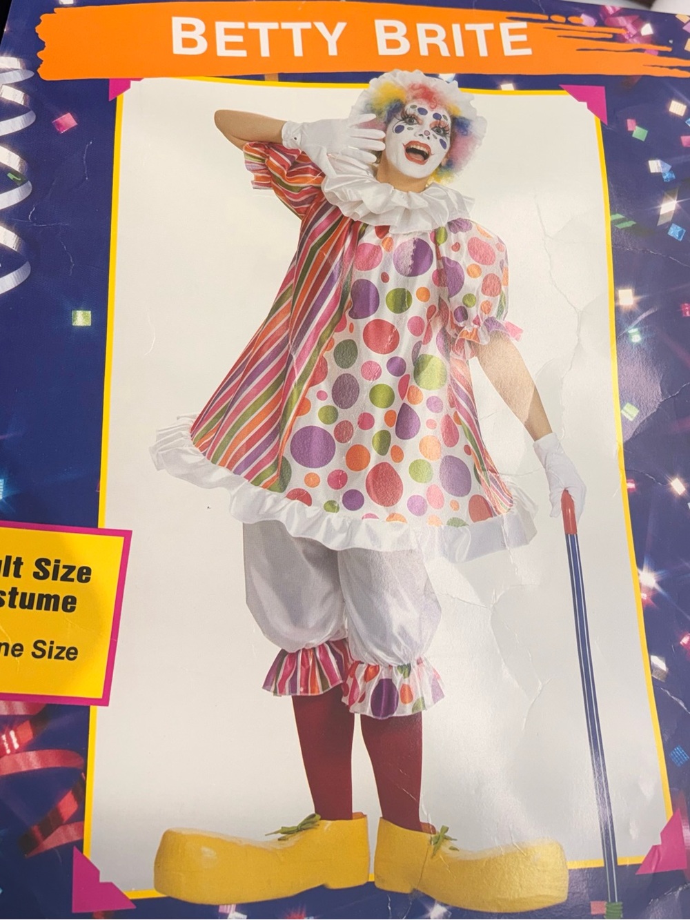 Multicolor Adult Clown Costume